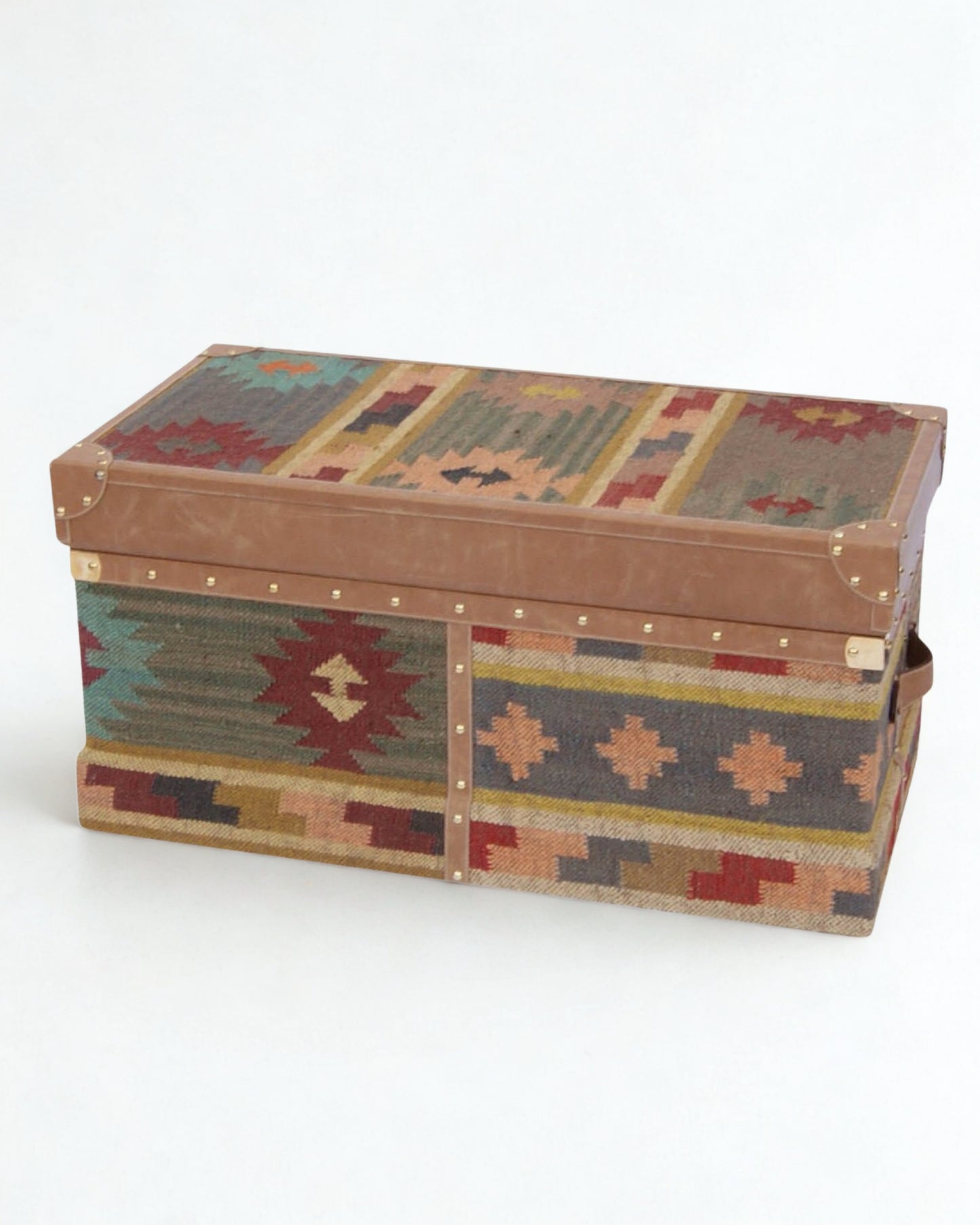 BIKANER TRUNK - KILIM AND LEATHER