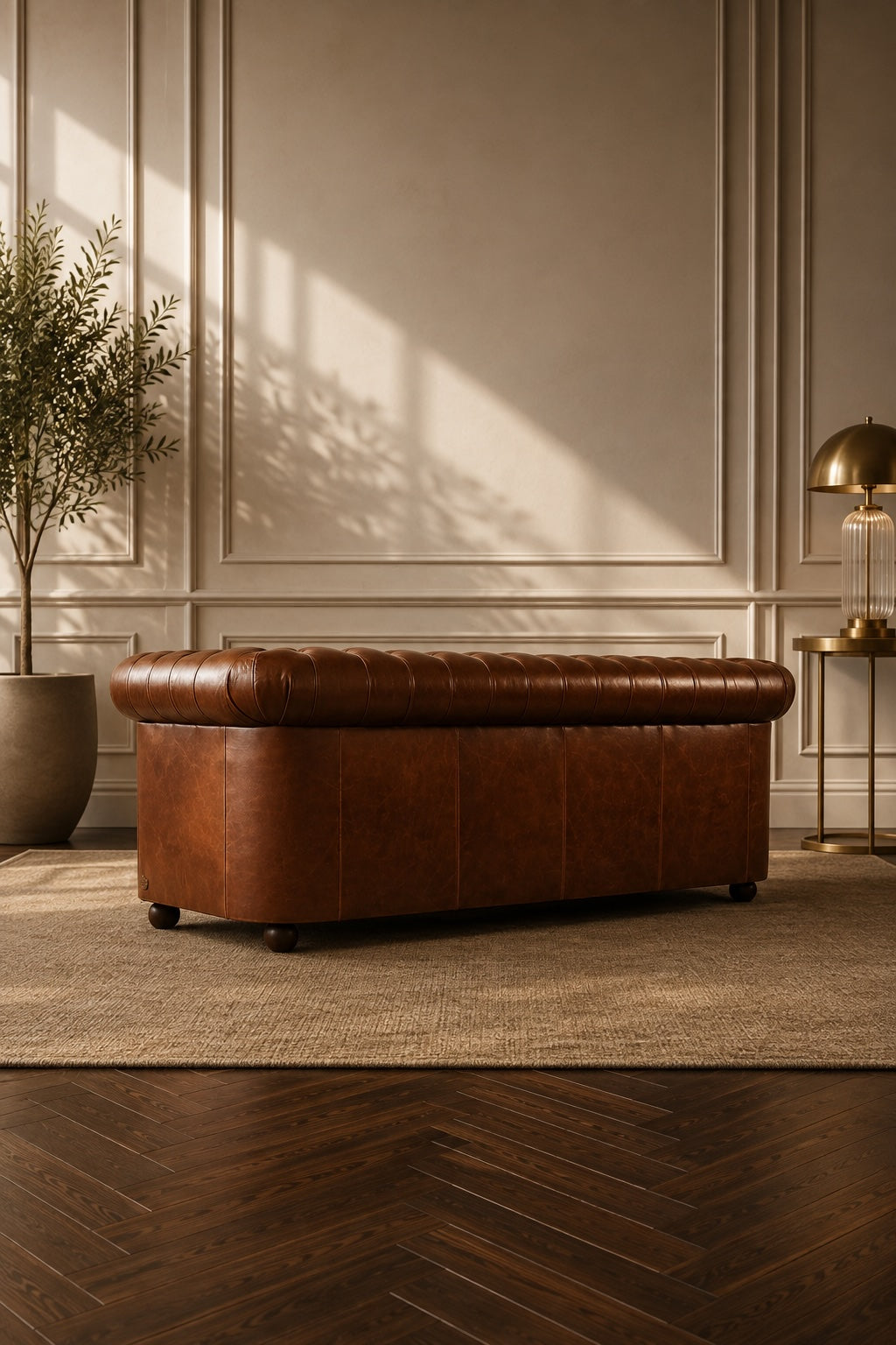 Brighton tufted leather sofa by Art Avenue, handmade to order — image 4 of 6