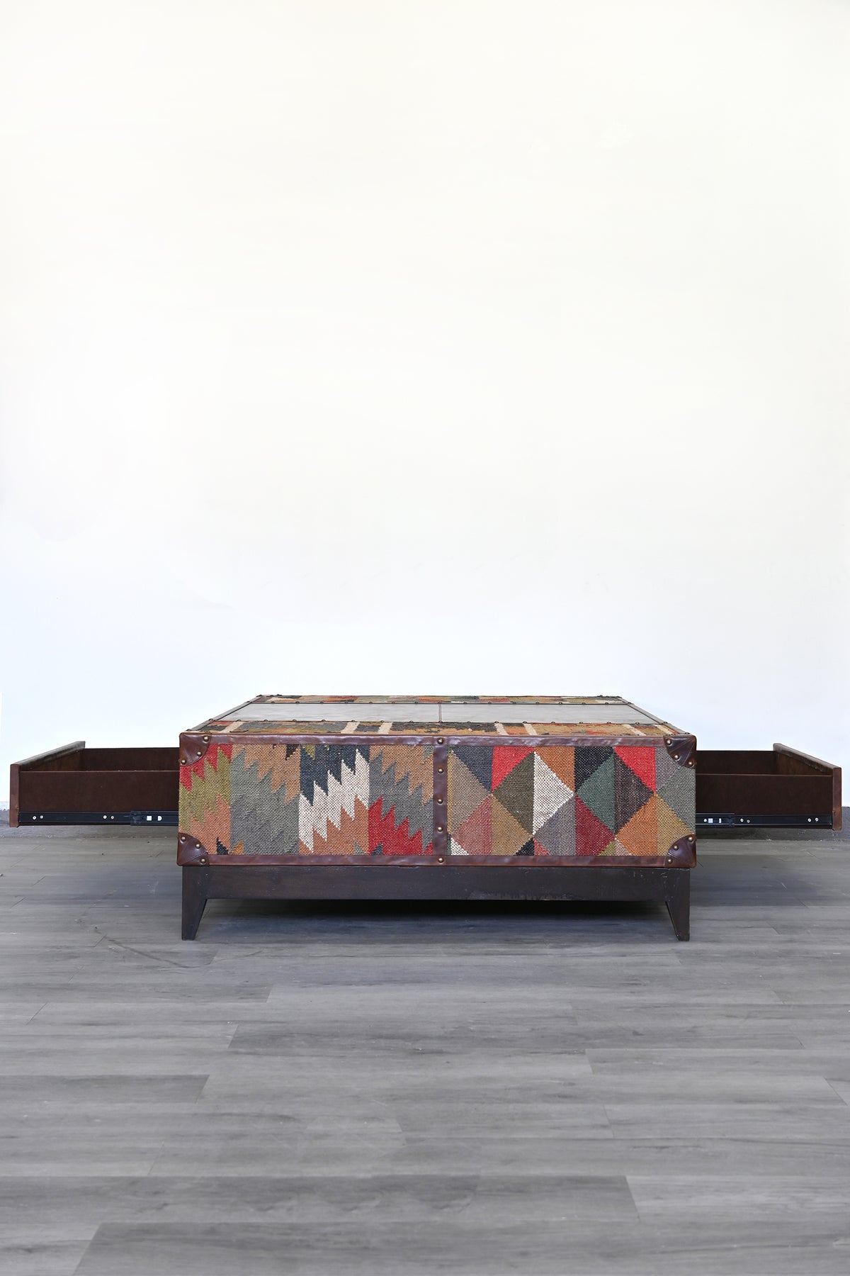 Chandigarh kilim coffee table by Art Avenue, handwoven kilim and wood — image 18 of 22
