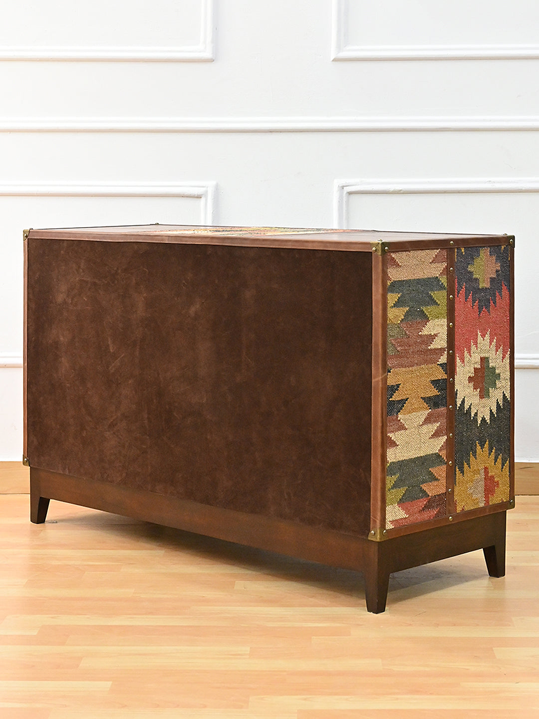 Fatehpur sideboard rear three-quarter from the opposite side, suede-finished back, Art Avenue, made to order