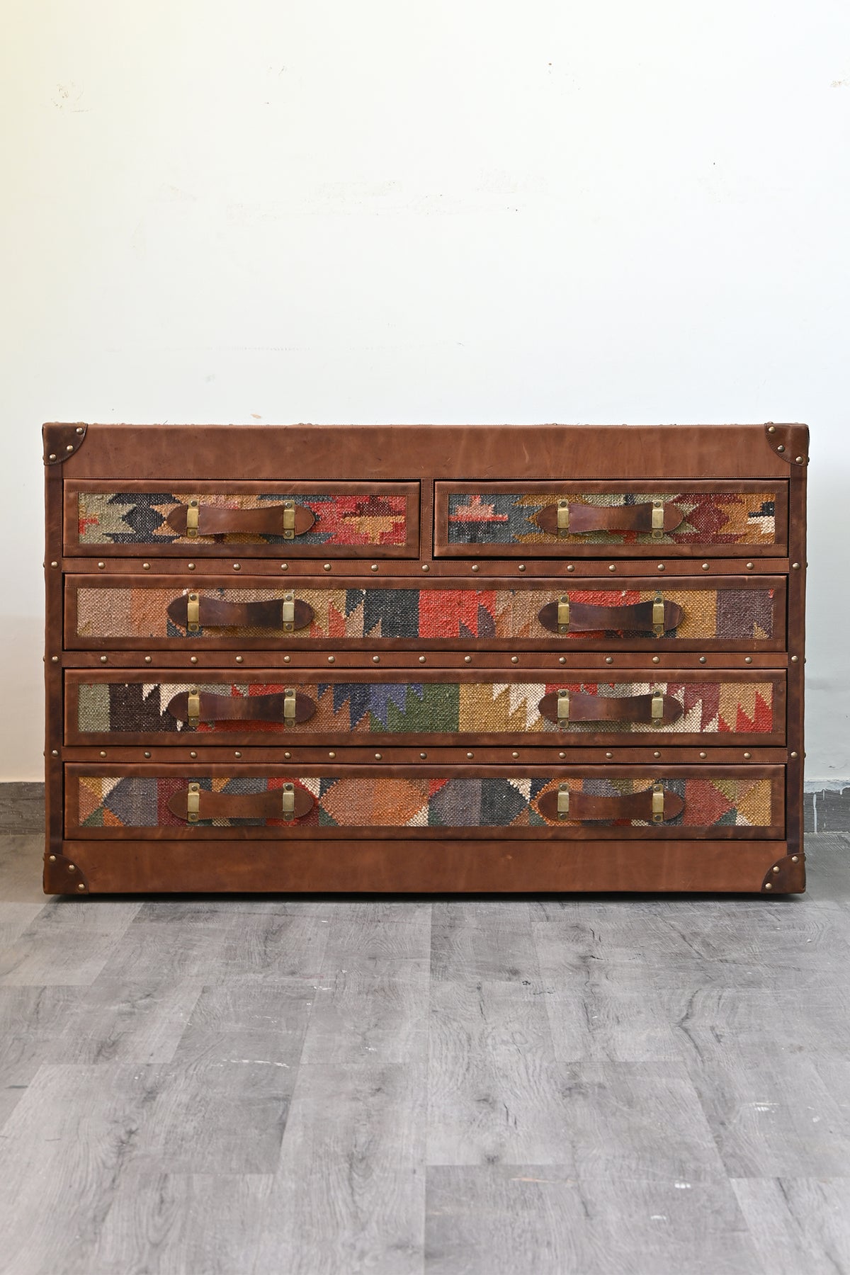 Marwar Chest of Drawers in handwoven kilim by Art Avenue, made to order — image 1 of 15