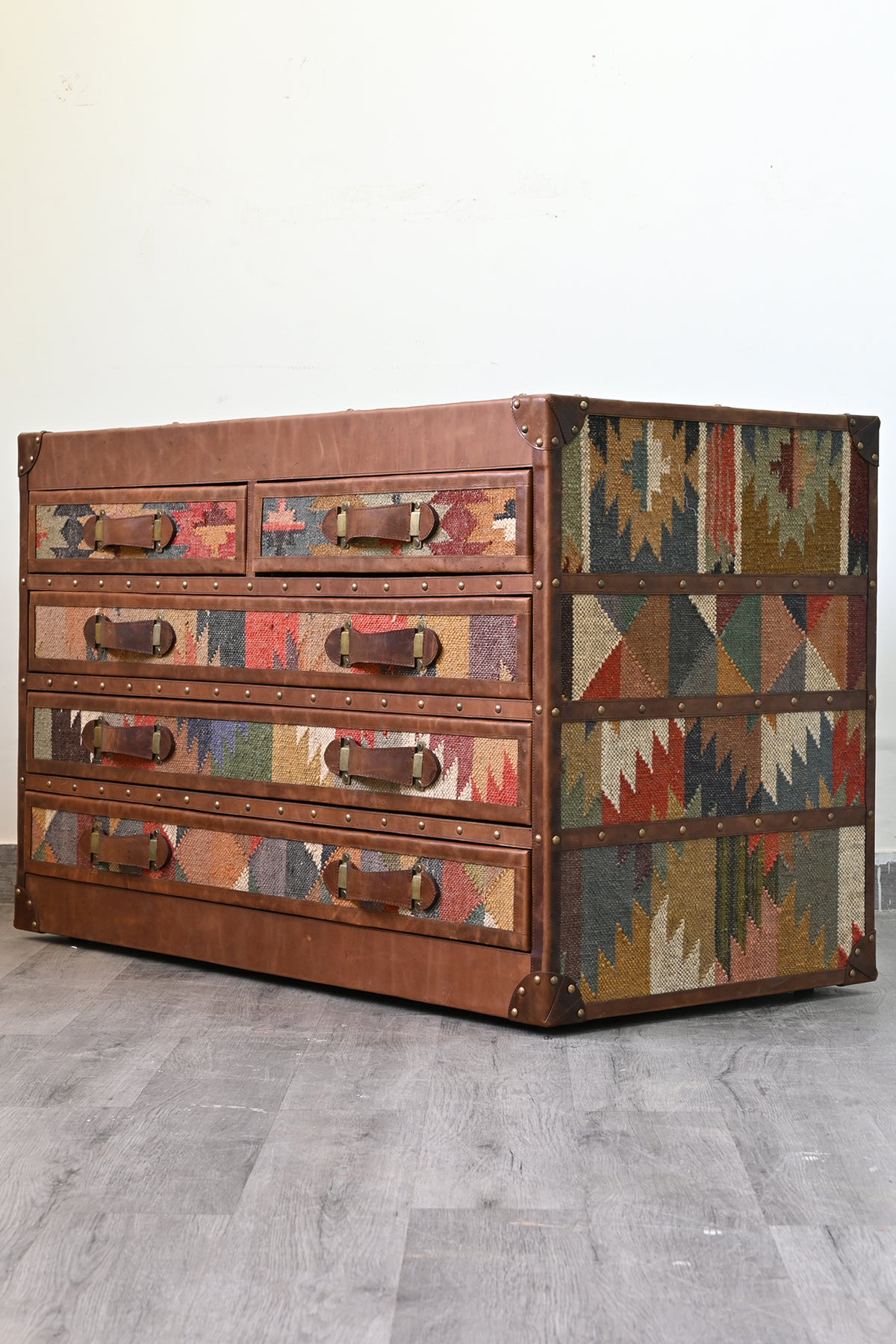 Marwar Chest of Drawers in handwoven kilim by Art Avenue, made to order — image 6 of 15