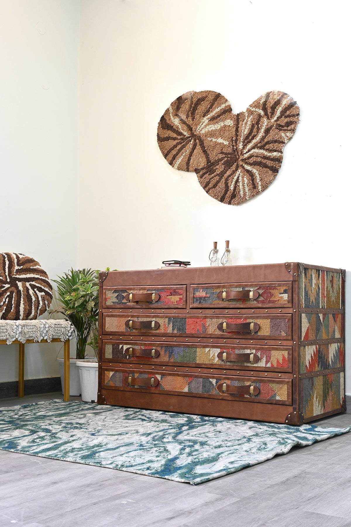 Marwar Chest of Drawers in handwoven kilim by Art Avenue, made to order — image 11 of 15