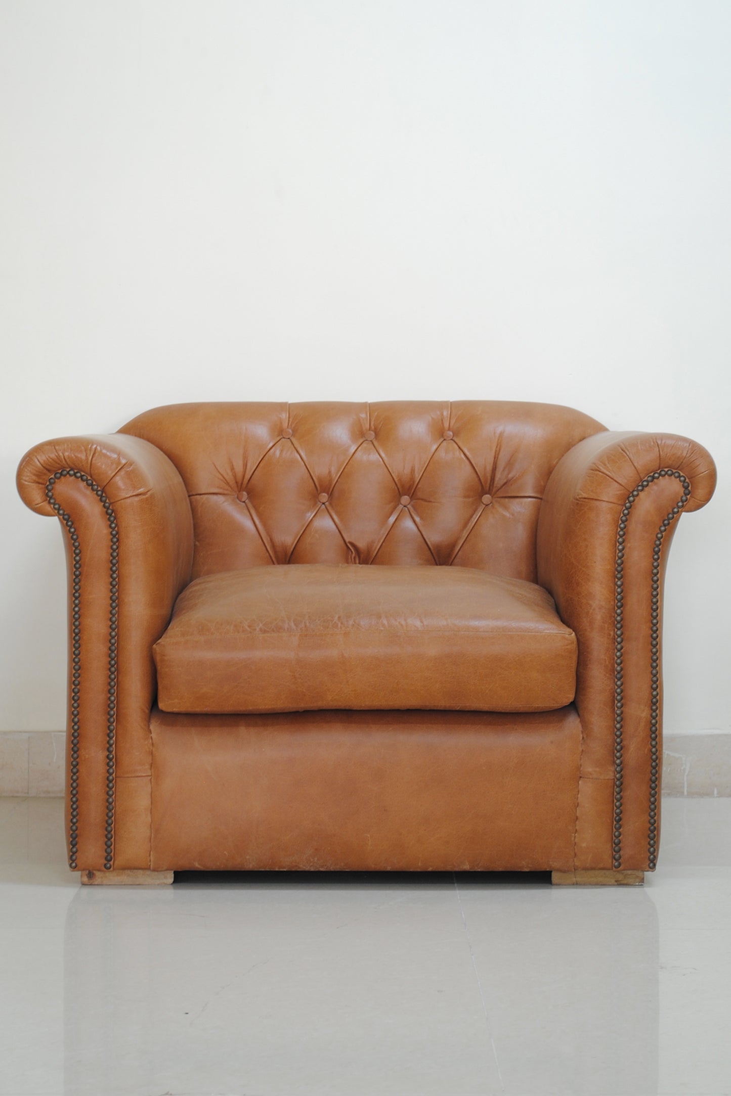 ARBOR LEATHER WING BACK ARM CHAIR