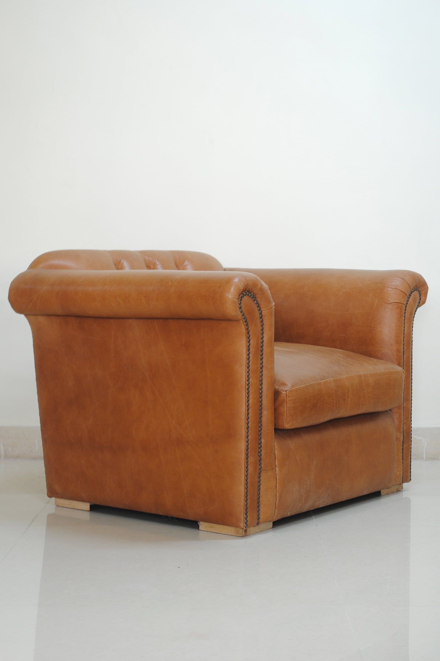 ARBOR LEATHER WING BACK ARM CHAIR