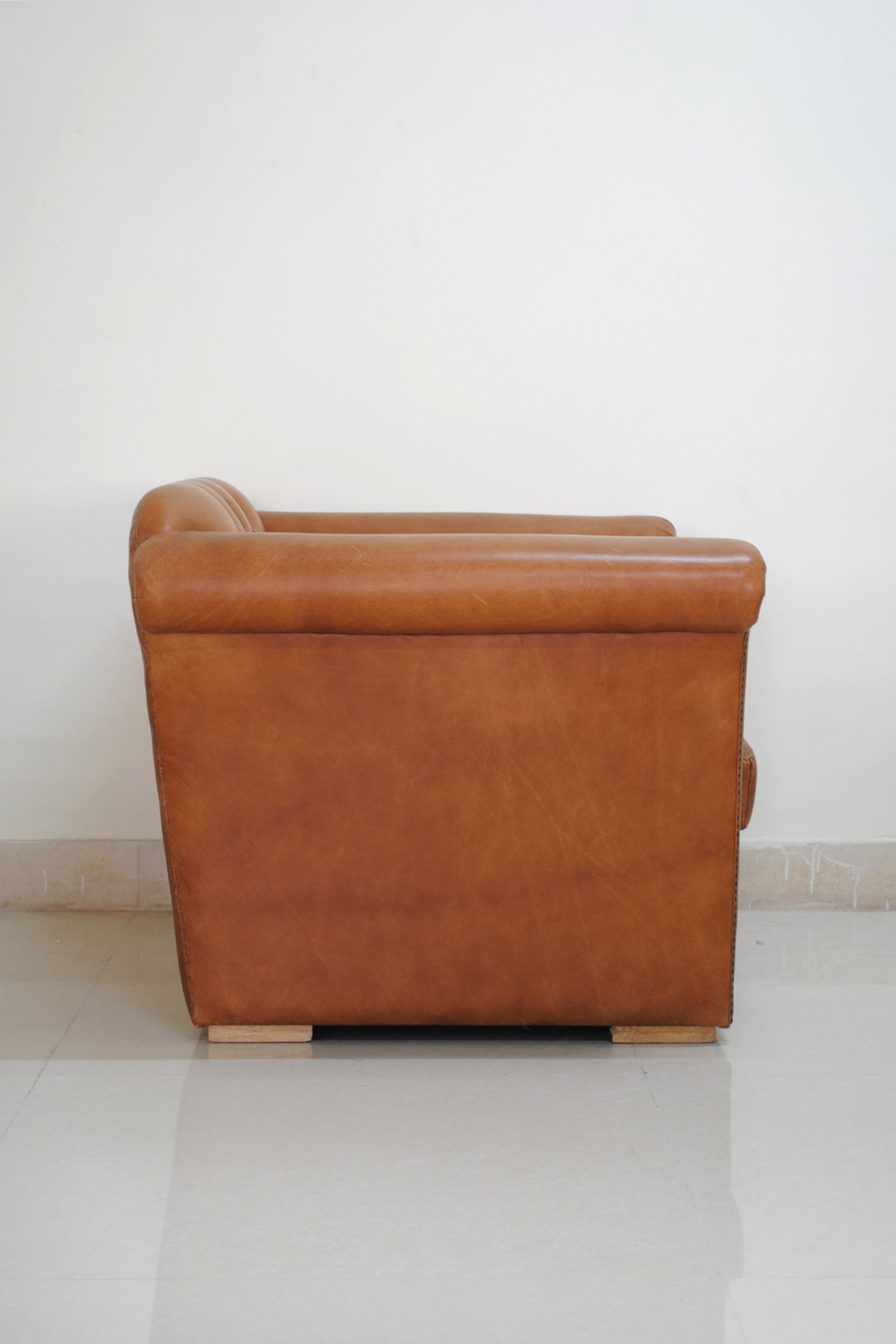 ARBOR LEATHER WING BACK ARM CHAIR