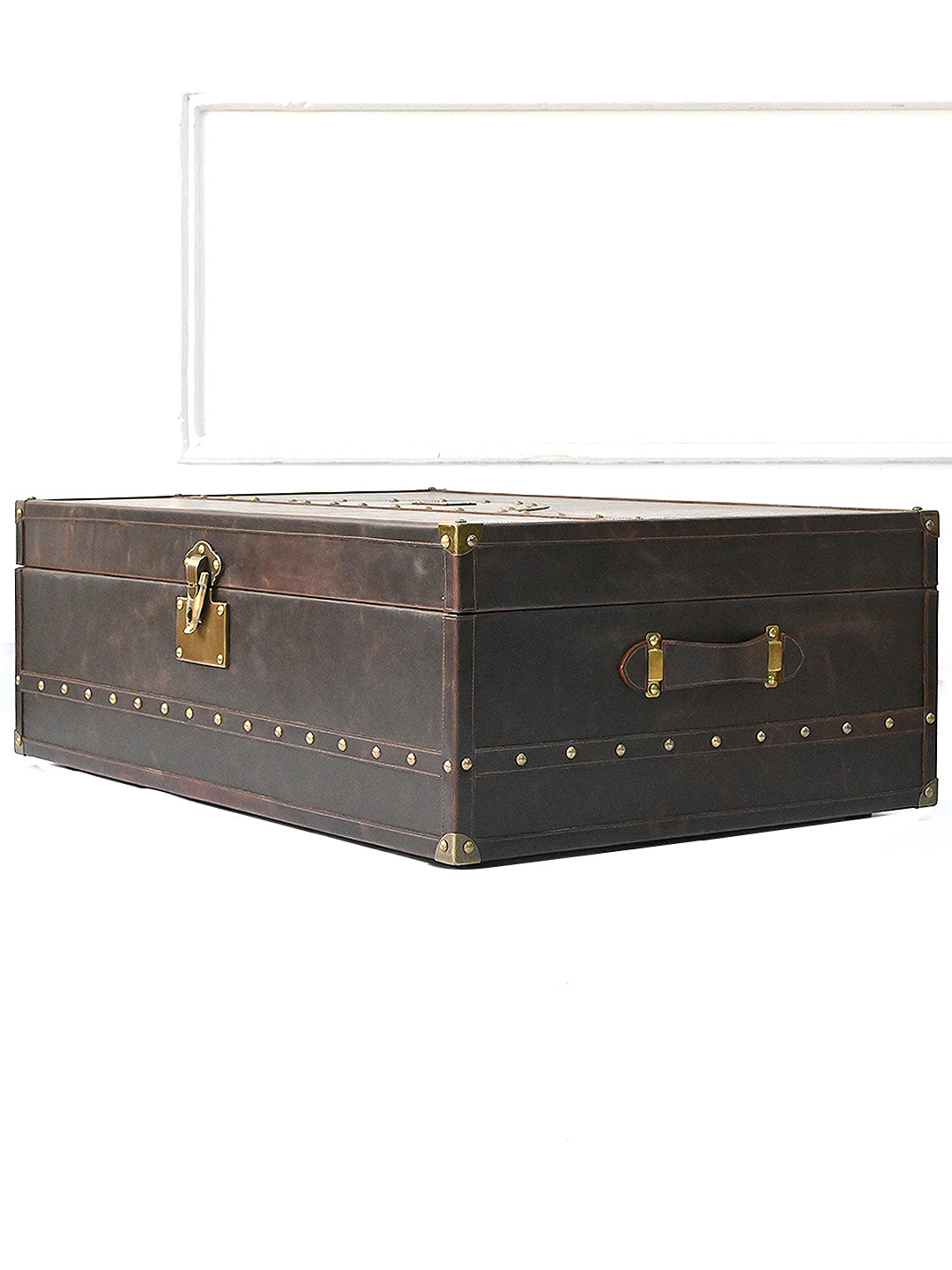 Jaisalmer Campaign Trunk — handcrafted leather storage trunk by Art Avenue, view 3