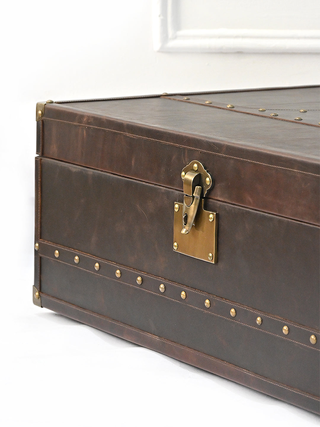 Jaisalmer Campaign Trunk — handcrafted leather storage trunk by Art Avenue, view 4