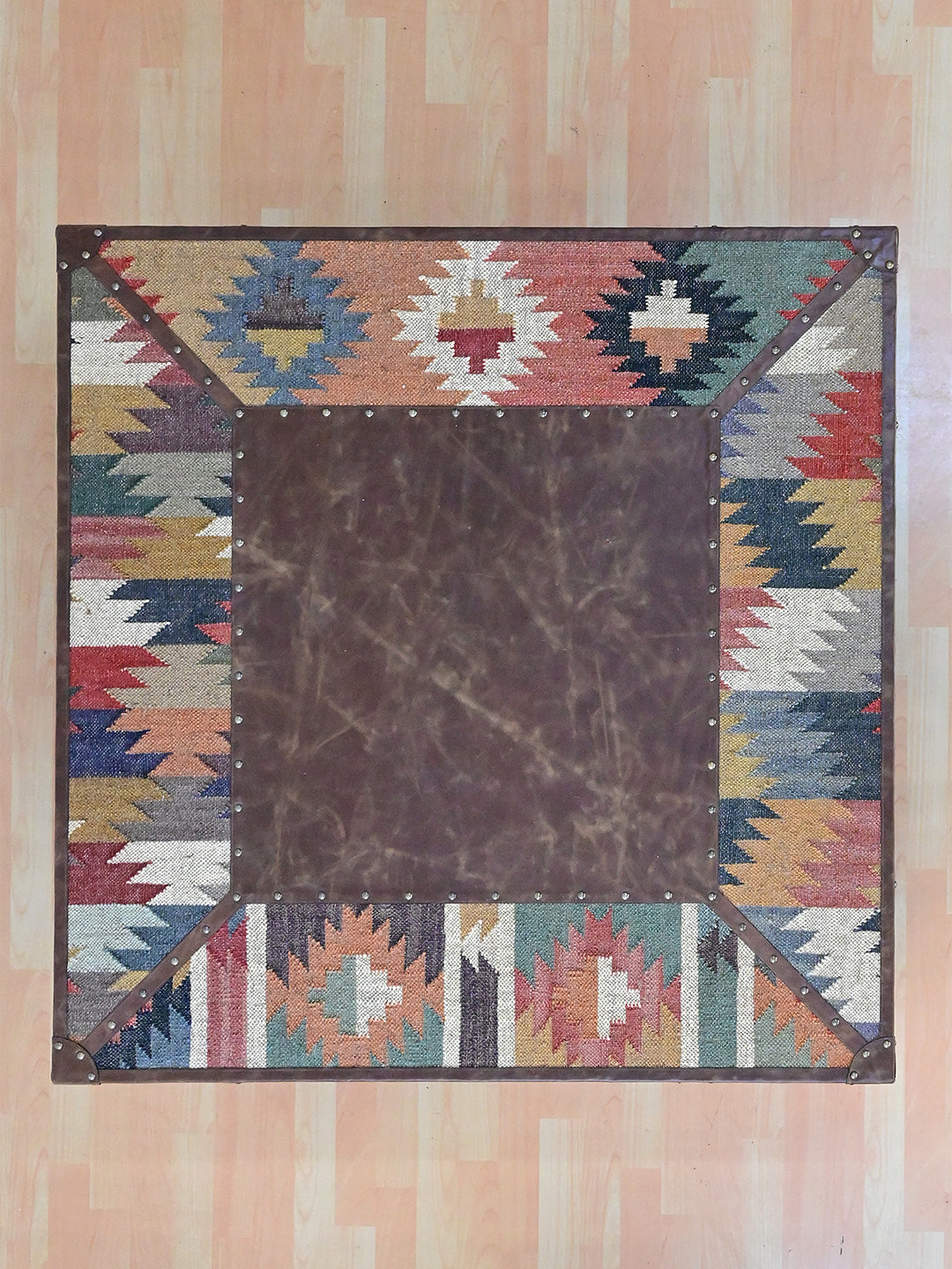 Overhead view of the Mandawa 120 cm coffee table with both drawers pulled out, Art Avenue