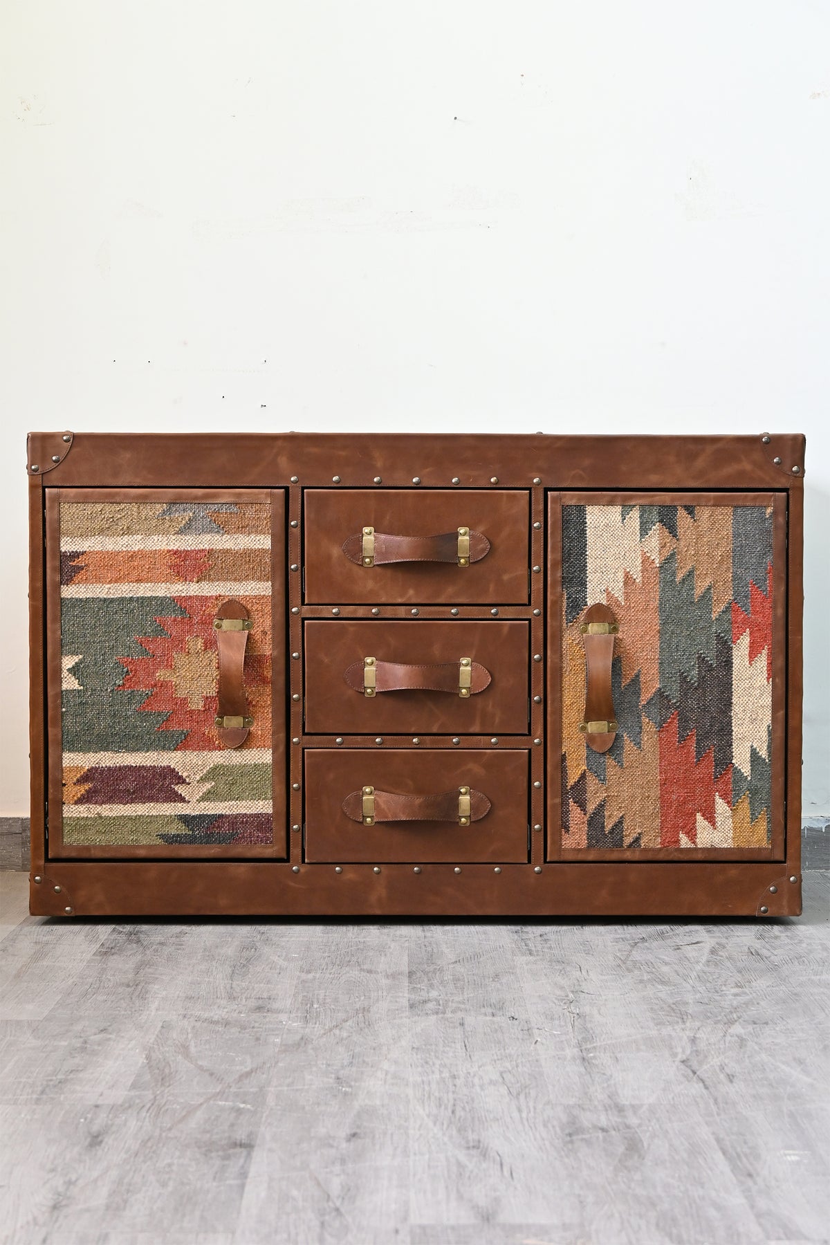 Rohet Kilim & Leather Sideboard