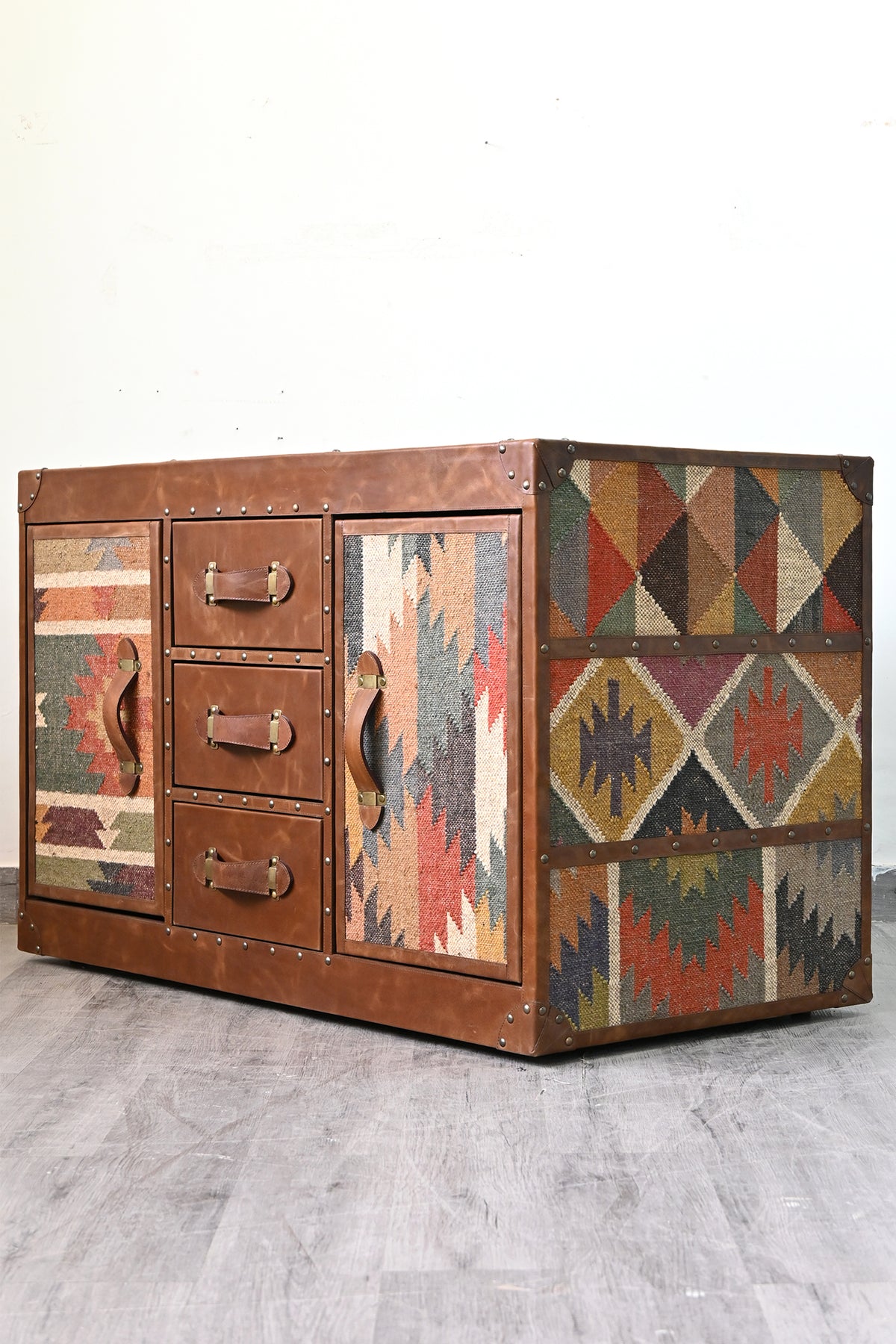 Rohet Kilim & Leather Sideboard