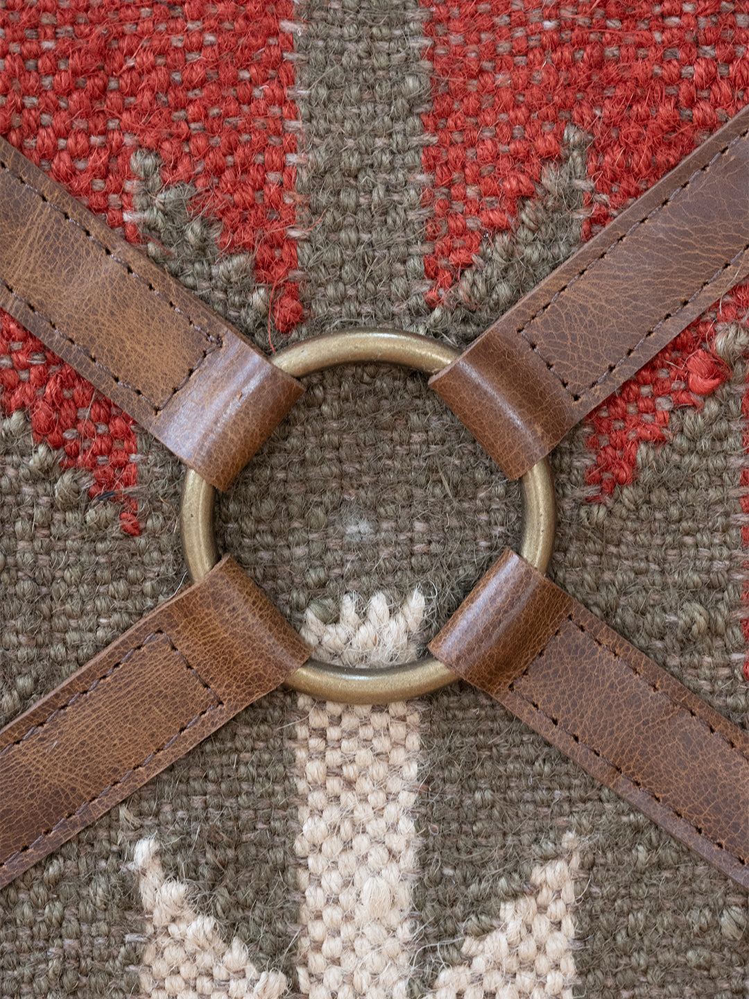Jaisalmer Campaign Trunk — handcrafted leather and kilim trunk by Art Avenue, view 7
