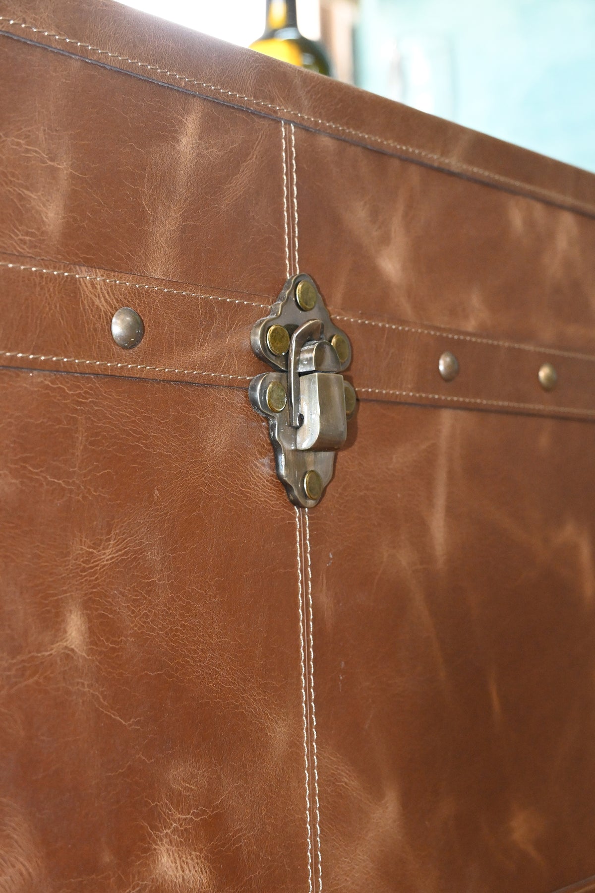 Nagaur leather trunk coffee table by Art Avenue, made to order — image 4 of 12