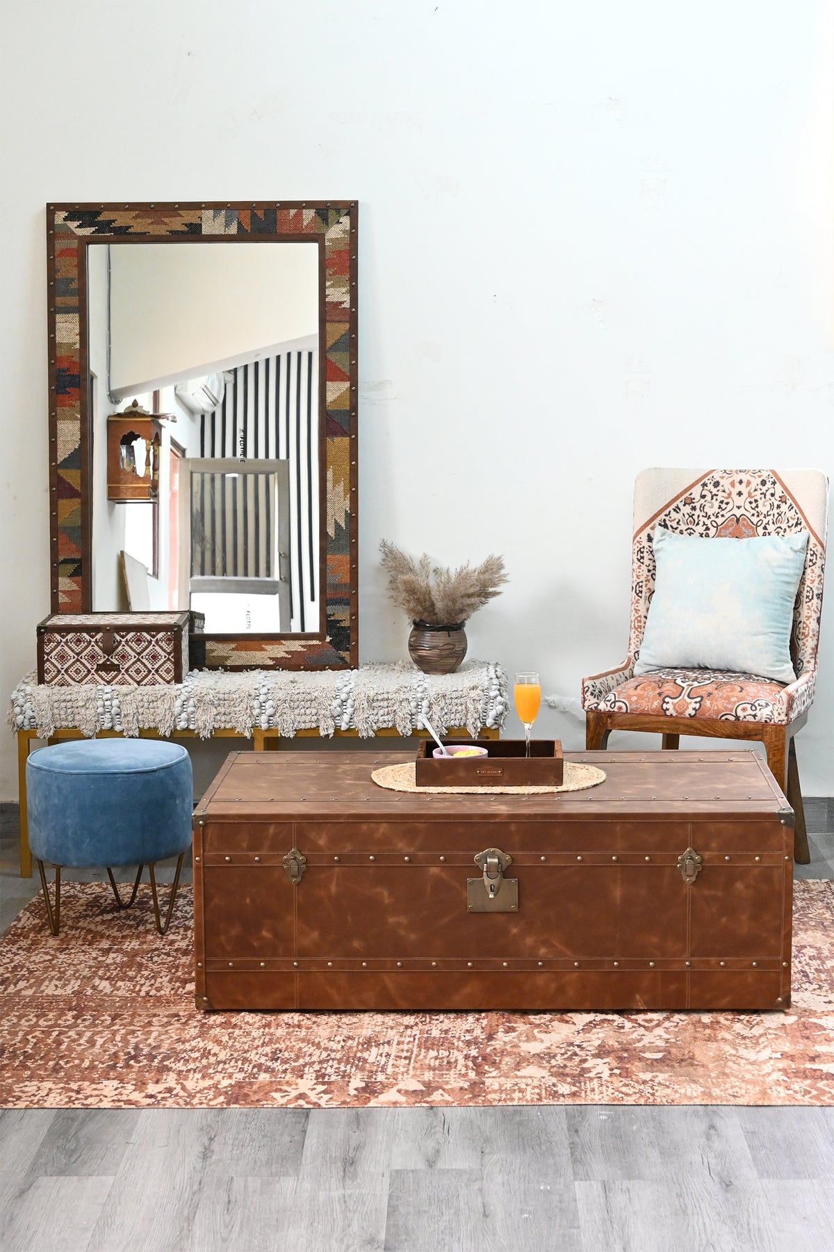 Nagaur leather trunk coffee table by Art Avenue, made to order — image 9 of 12