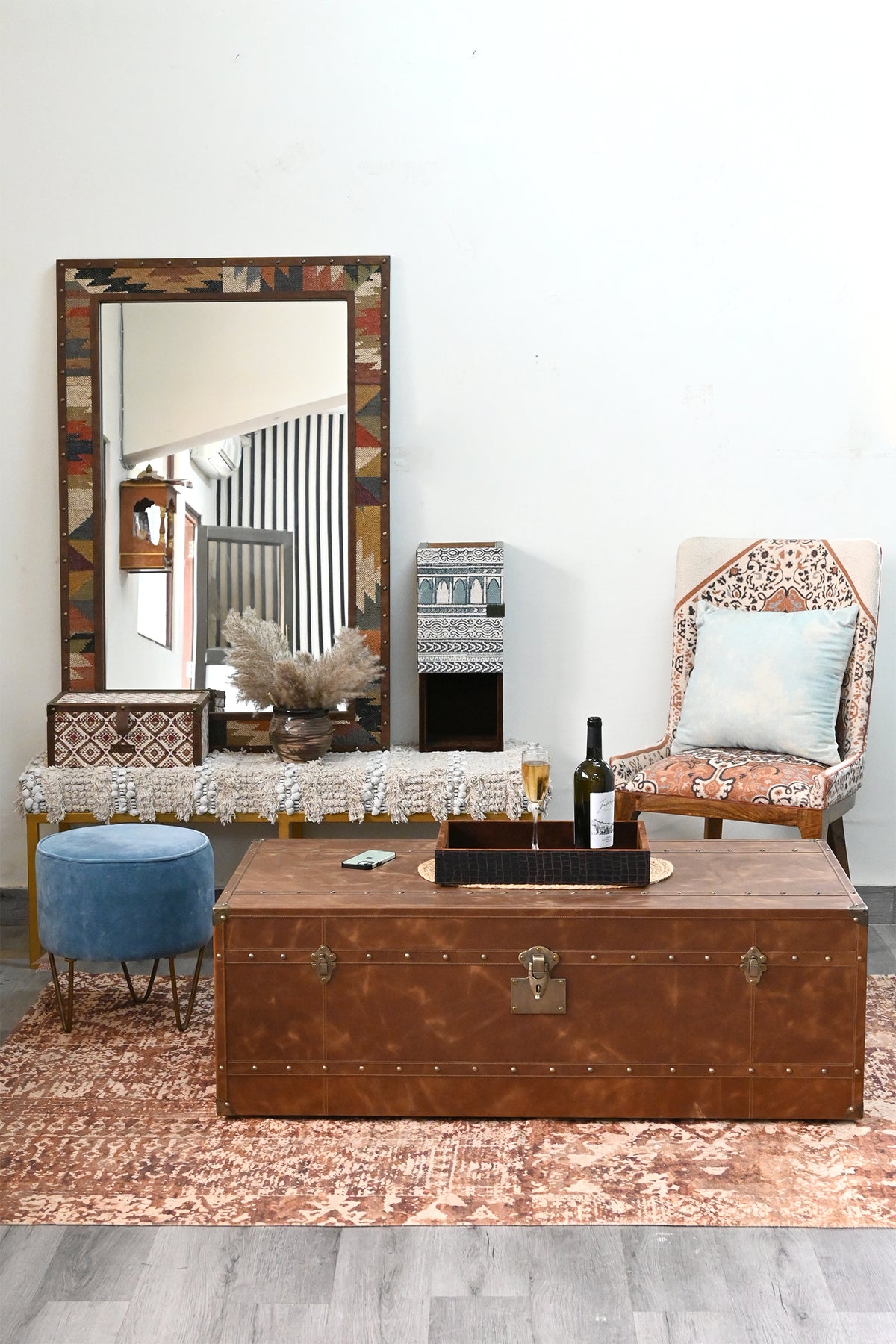 Nagaur leather trunk coffee table by Art Avenue, made to order — image 11 of 12
