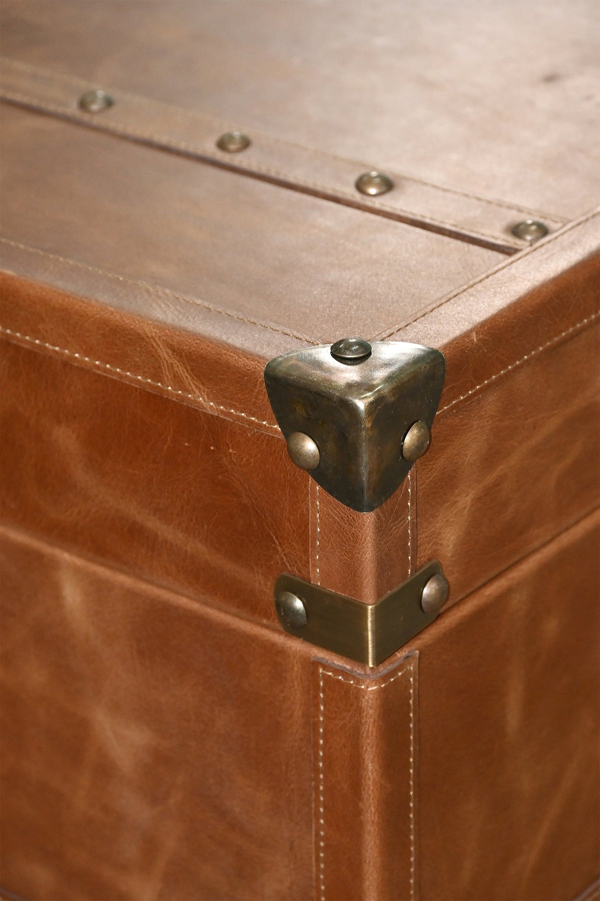 Morbagh leather trunk side table by Art Avenue, made to order — image 11 of 14