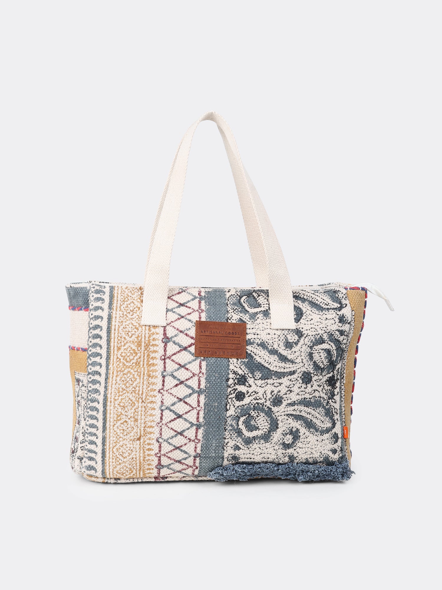 ELYSIRA - BLOCK PRINTED COTTON TOTE BAG