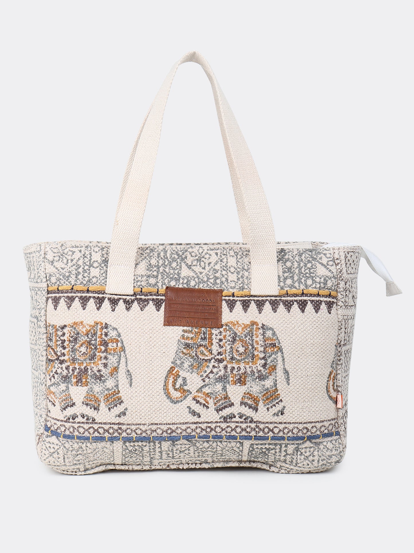 AURIELLE - BLOCK PRINTED COTTON TOTE BAG