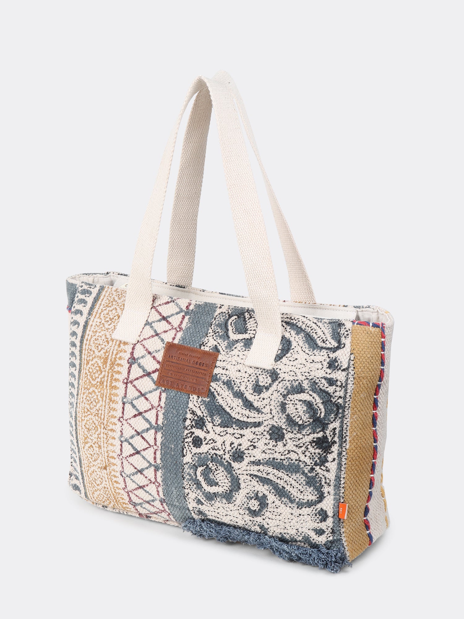 ELYSIRA - BLOCK PRINTED COTTON TOTE BAG