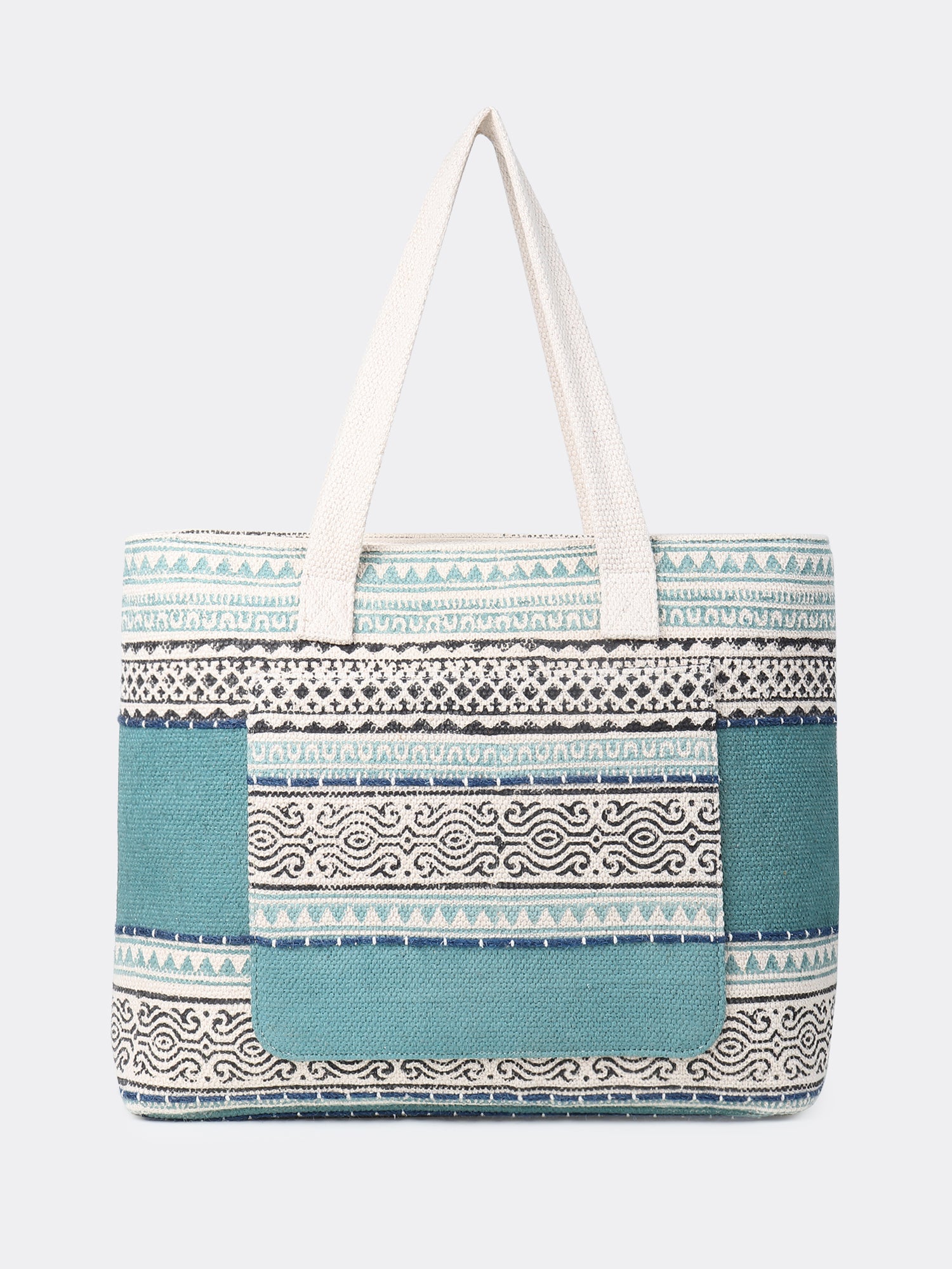 SUSAN - HAND BLOCK COTTON PRINTED TOTE BAG