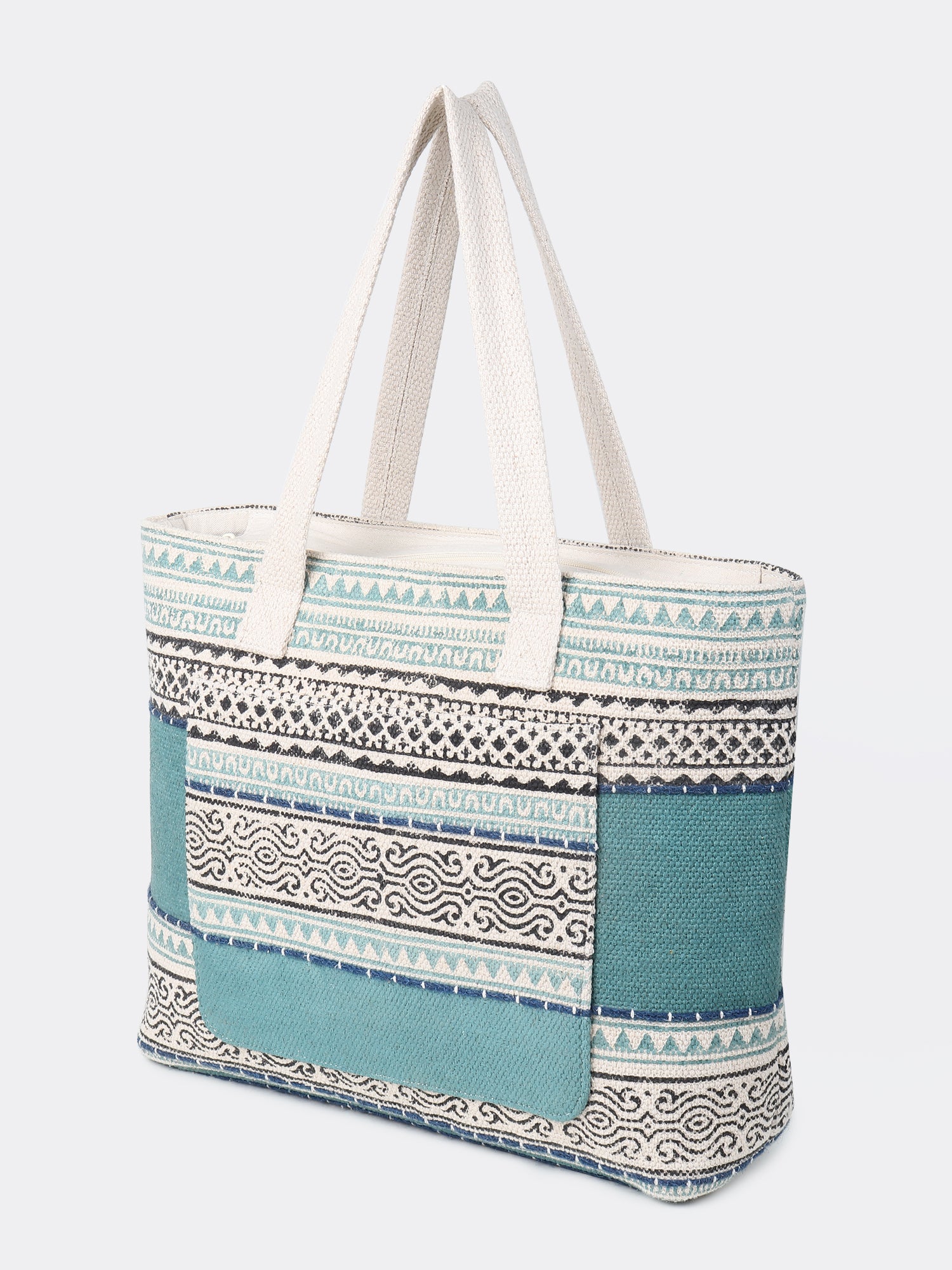 SUSAN - HAND BLOCK COTTON PRINTED TOTE BAG