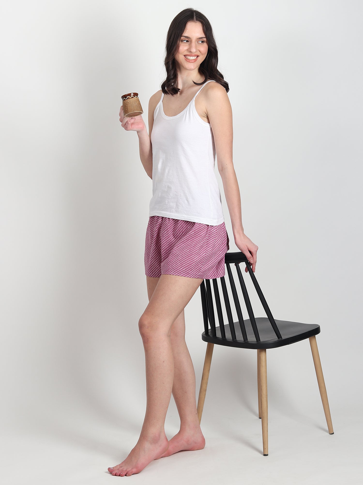 Lilia Block Printed Cotton Shorts