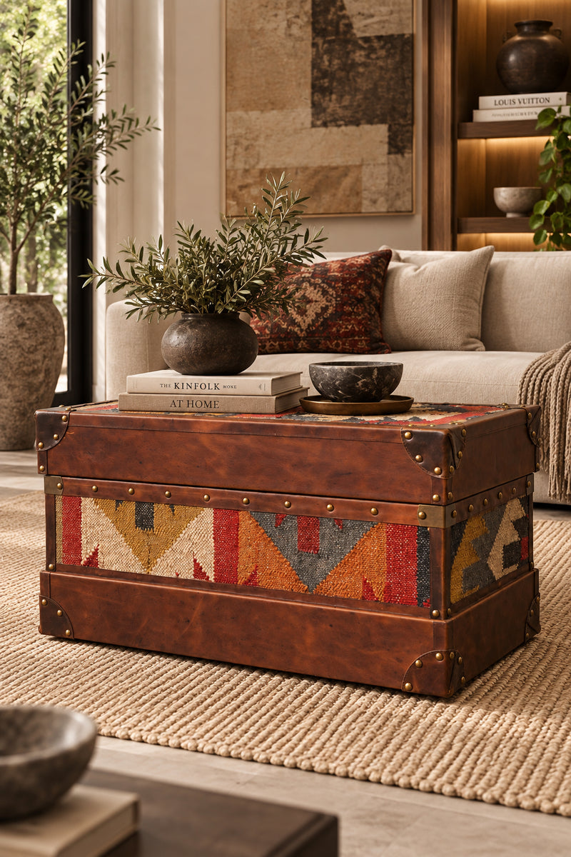 Bundi Kilim Steamer Trunk