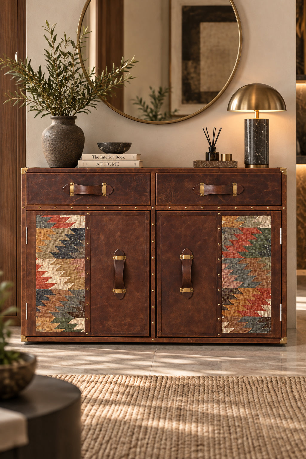 Khimsar Kilim & Leather Sideboard