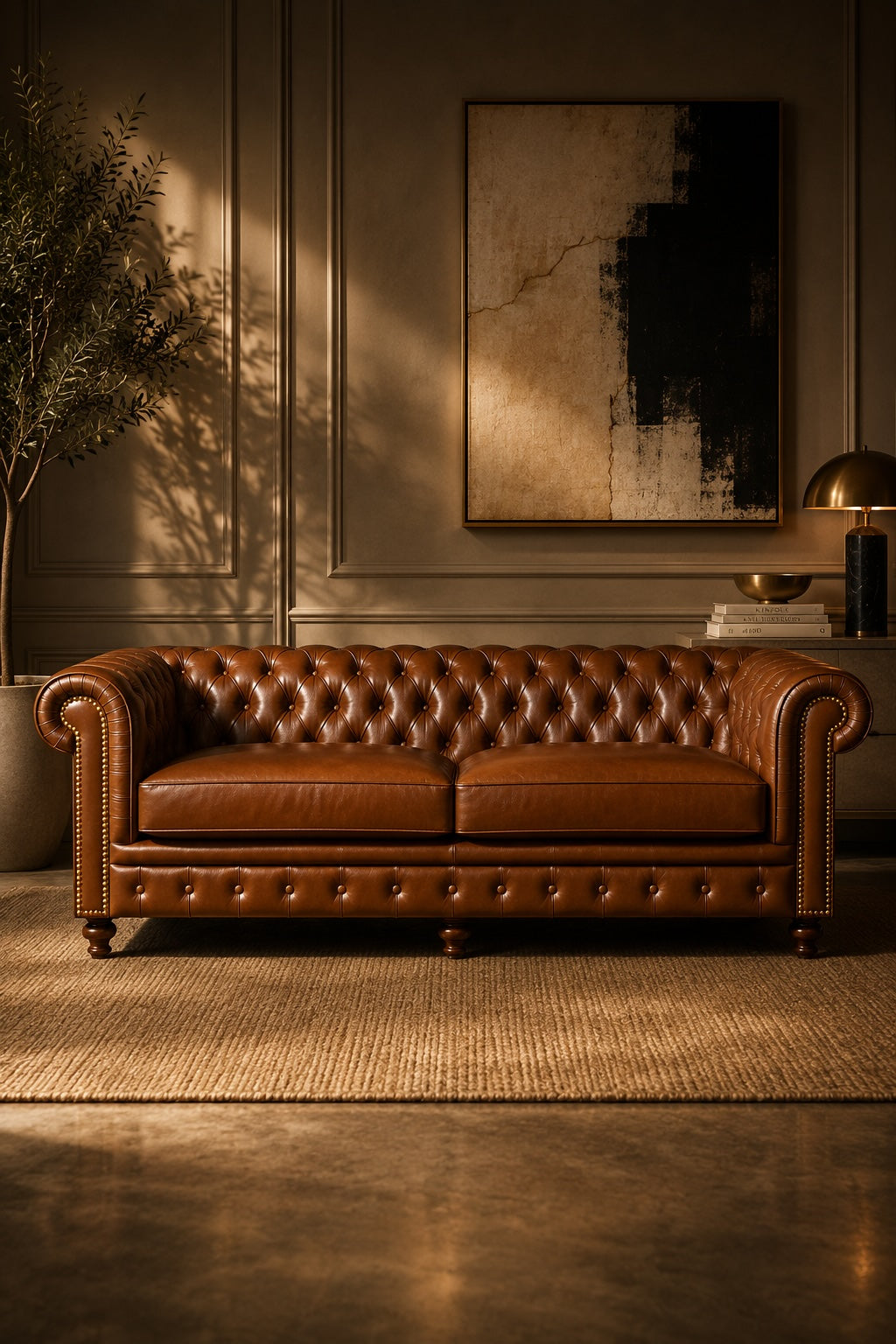 Aston Chesterfield leather sofa by Art Avenue, handmade to order — image 1 of 4