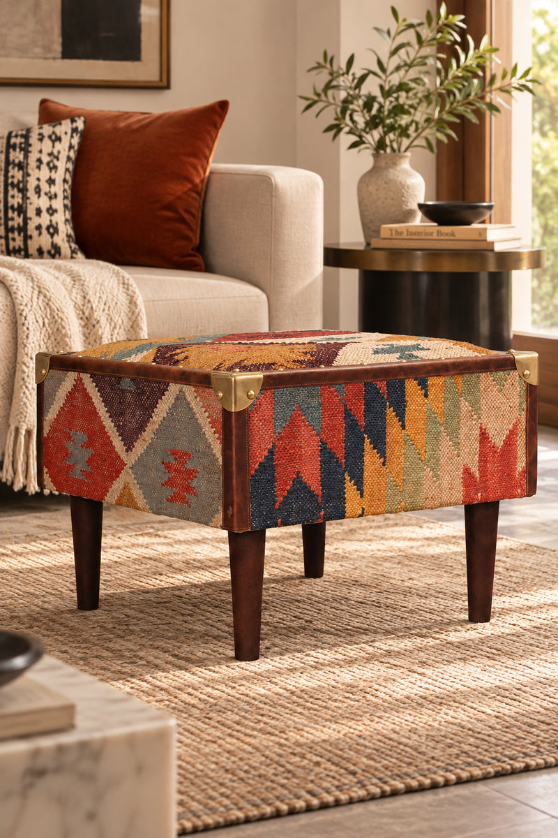 Pushkar Kilim Campaign Stool