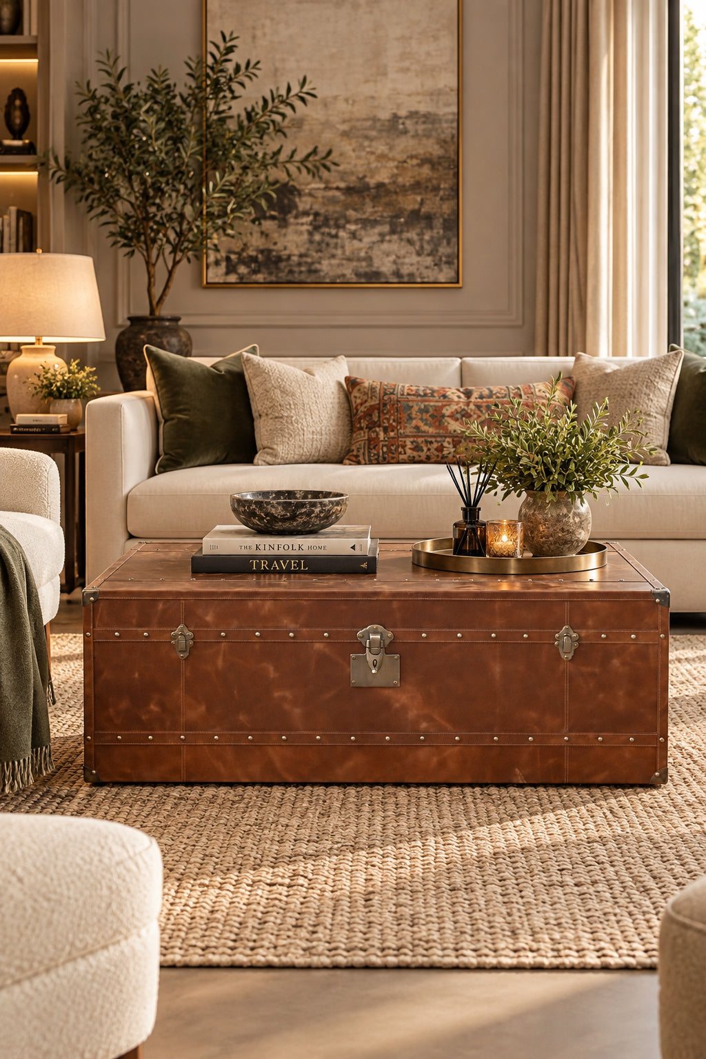 Nagaur Leather Trunk Coffee Table