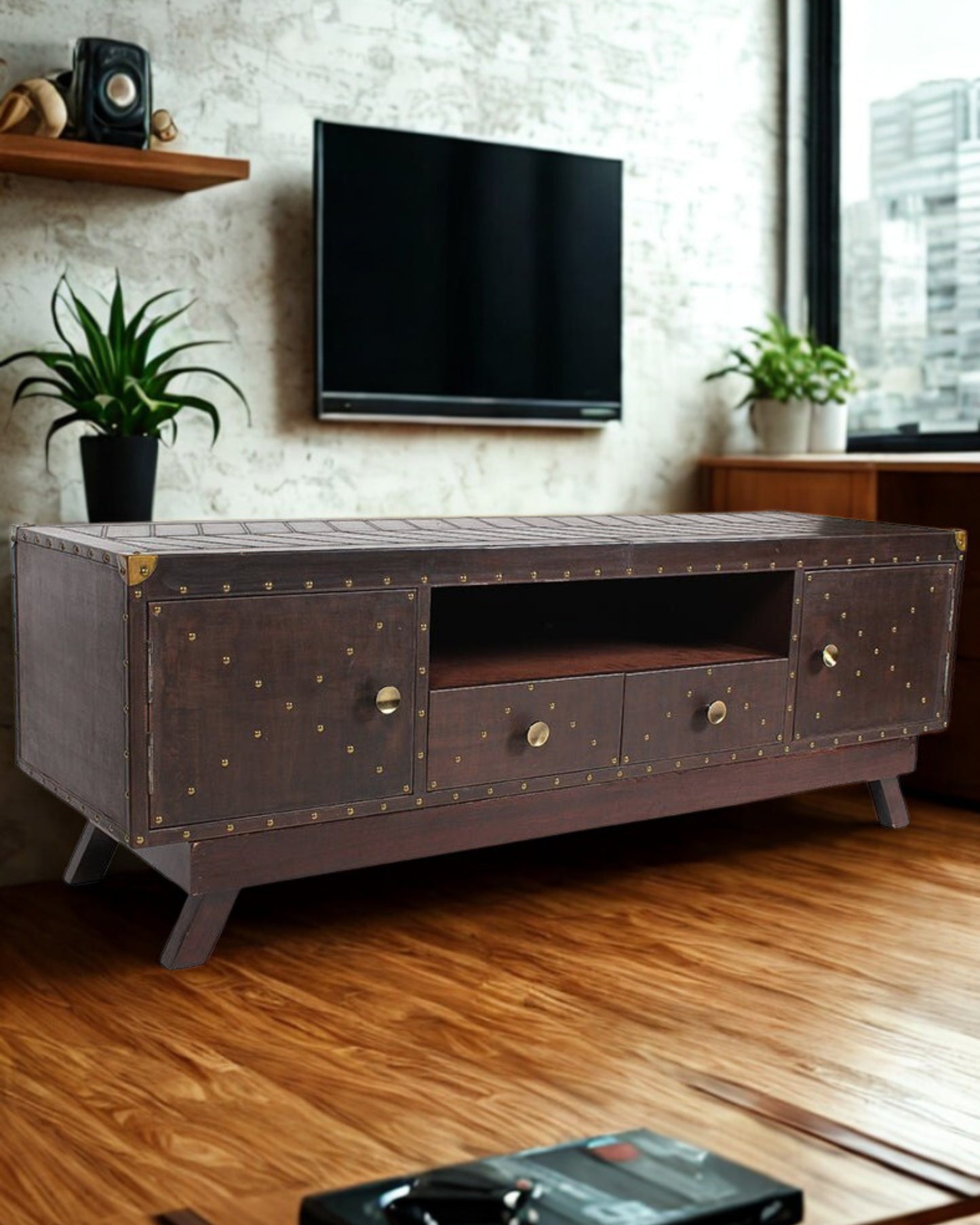 FAIRFIELD TV UNIT - LEATHER
