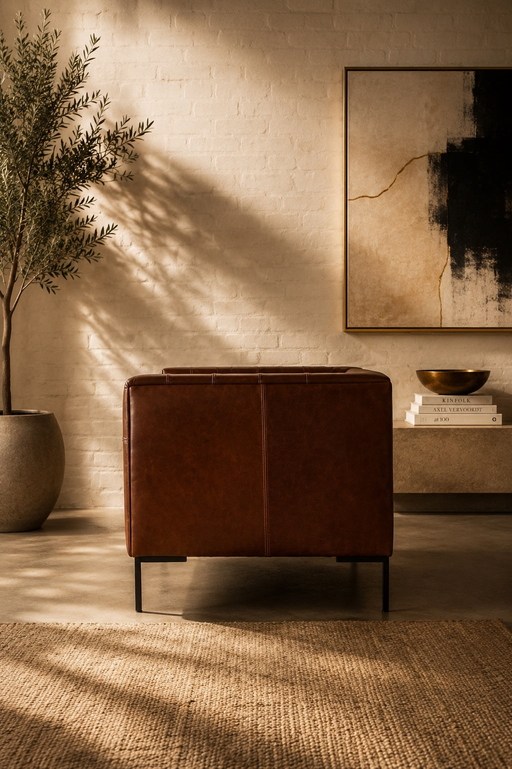 Windsor tufted leather sofa by Art Avenue, handmade to order — image 6 of 6