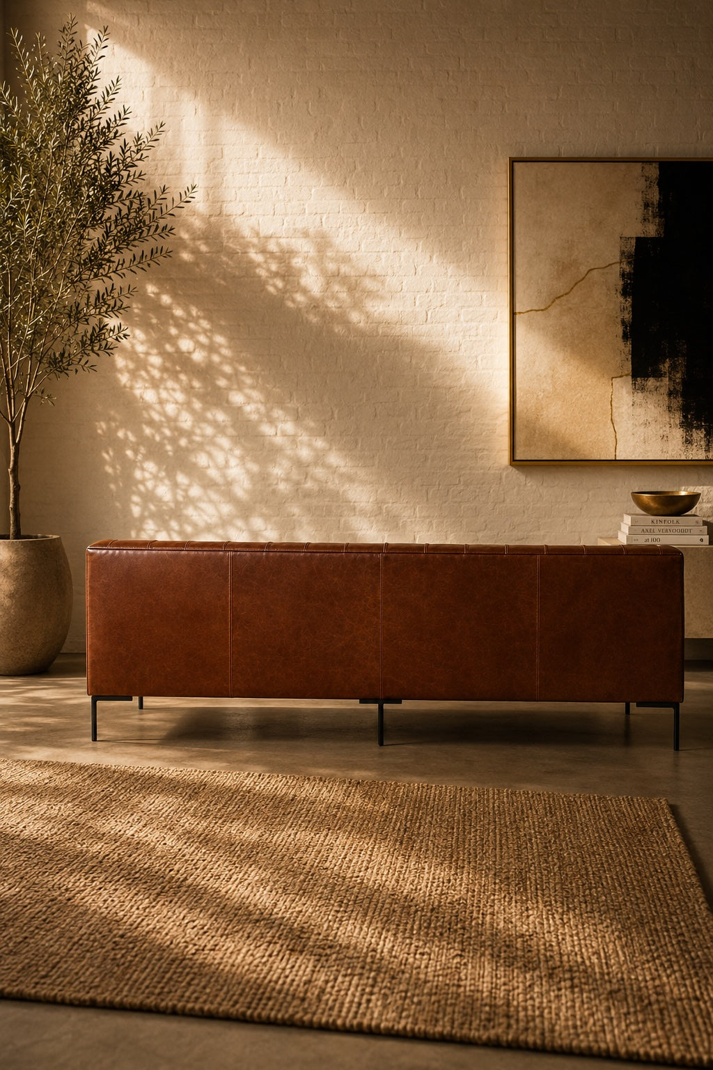 Windsor tufted leather sofa by Art Avenue, handmade to order — image 4 of 6