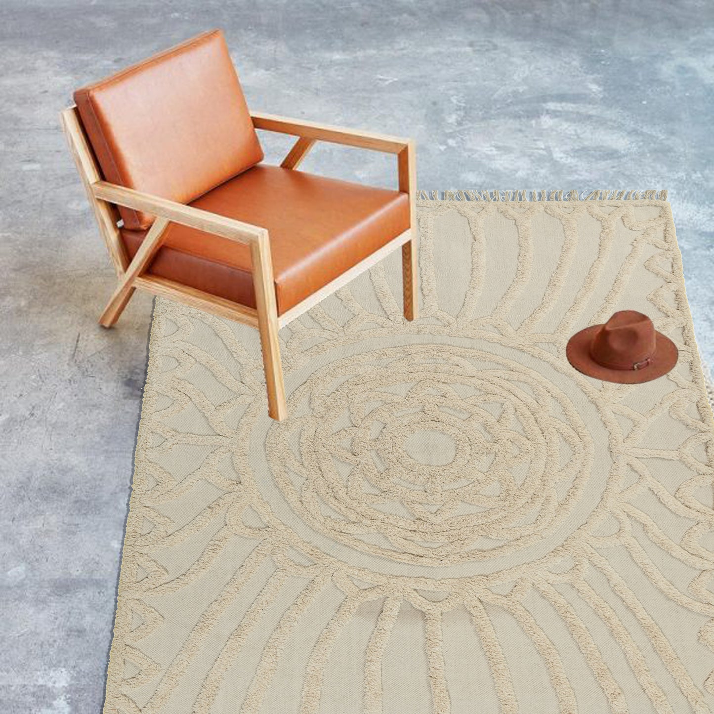 INDIANA - HAND EMBROIDERED COTTON RUG – Art Avenue