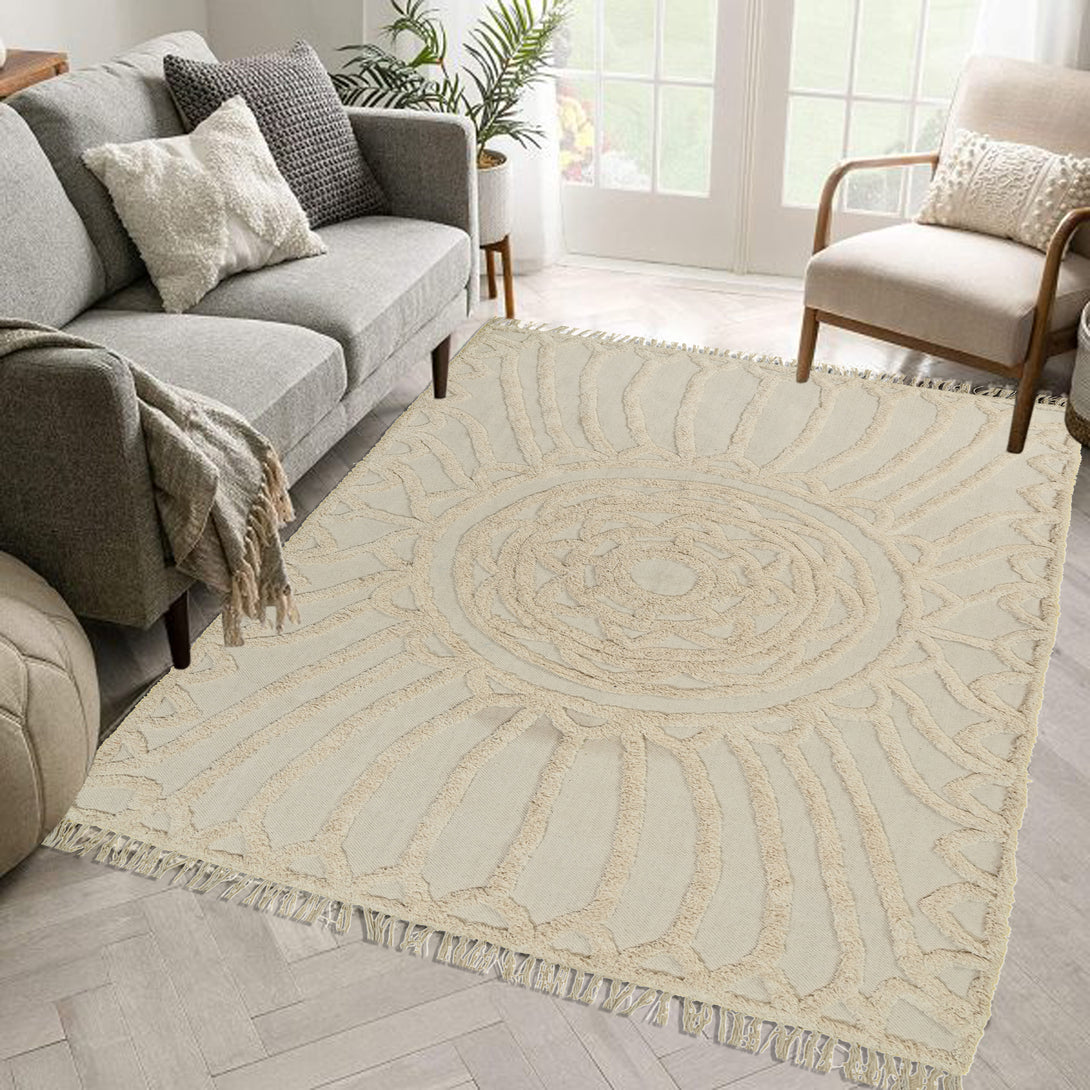 INDIANA - HAND EMBROIDERED COTTON RUG - ART AVENUE