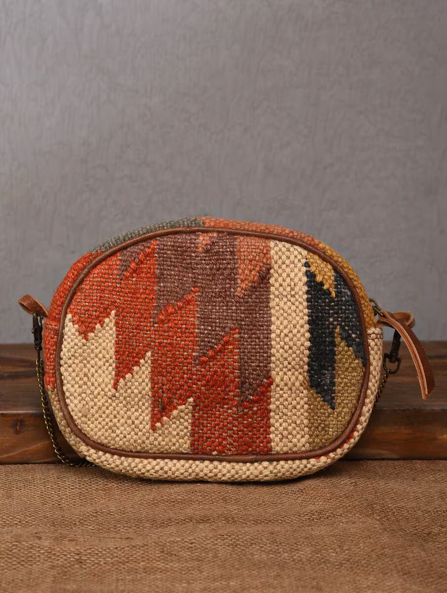 JOLLY - KILIM and LEATHER SLING BAG - ART AVENUE