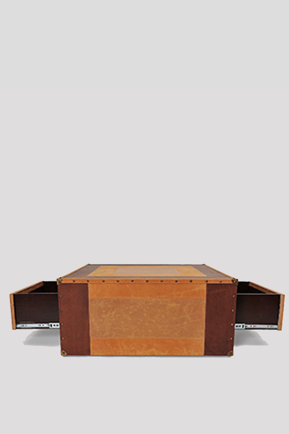 MALABAR LEATHER COFFEE TABLE WITH TWO DRAWERS - ART AVENUE