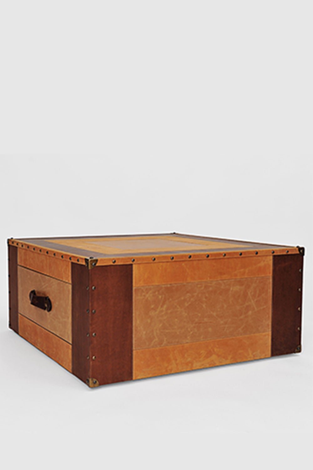 MALABAR LEATHER COFFEE TABLE WITH TWO DRAWERS - ART AVENUE