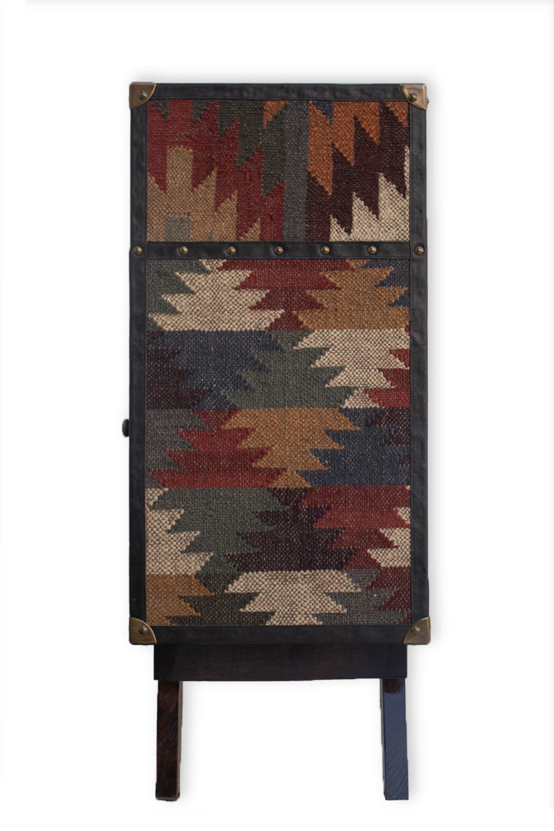 TWINO CHEST OF DRAWERS - KILIM AND LEATHER - ART AVENUE
