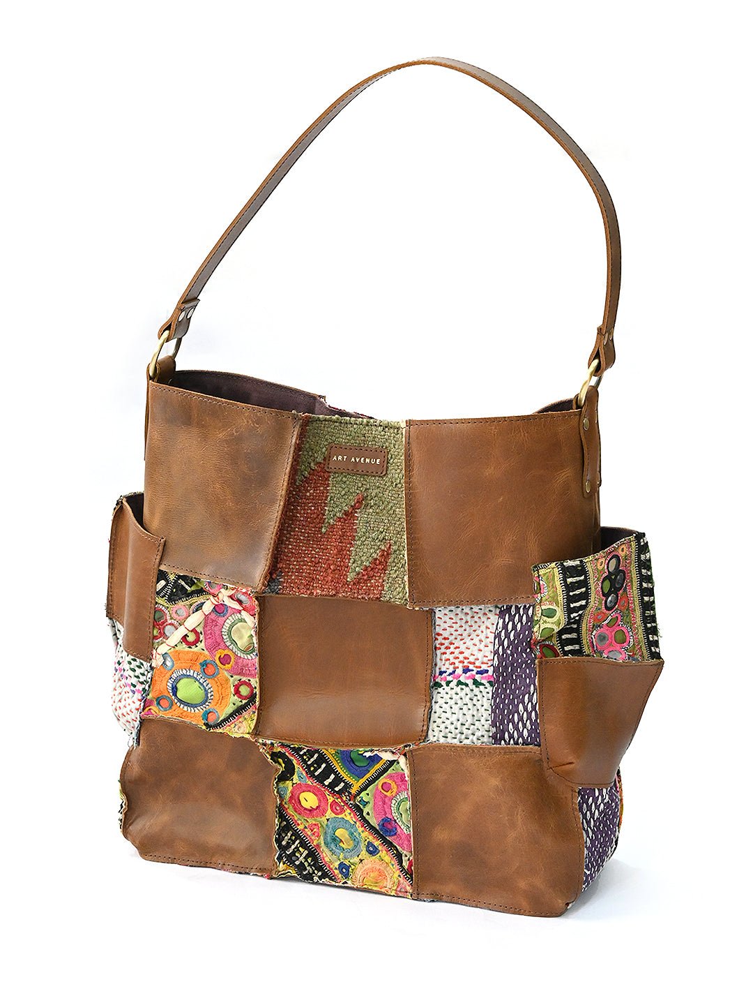 Genuine Leather Patchwork Handbag – Ishka