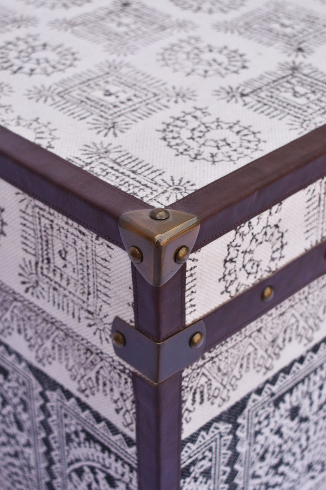 LUXE TRUNK - PRINTED FABRIC WITH LEATHER - ART AVENUE