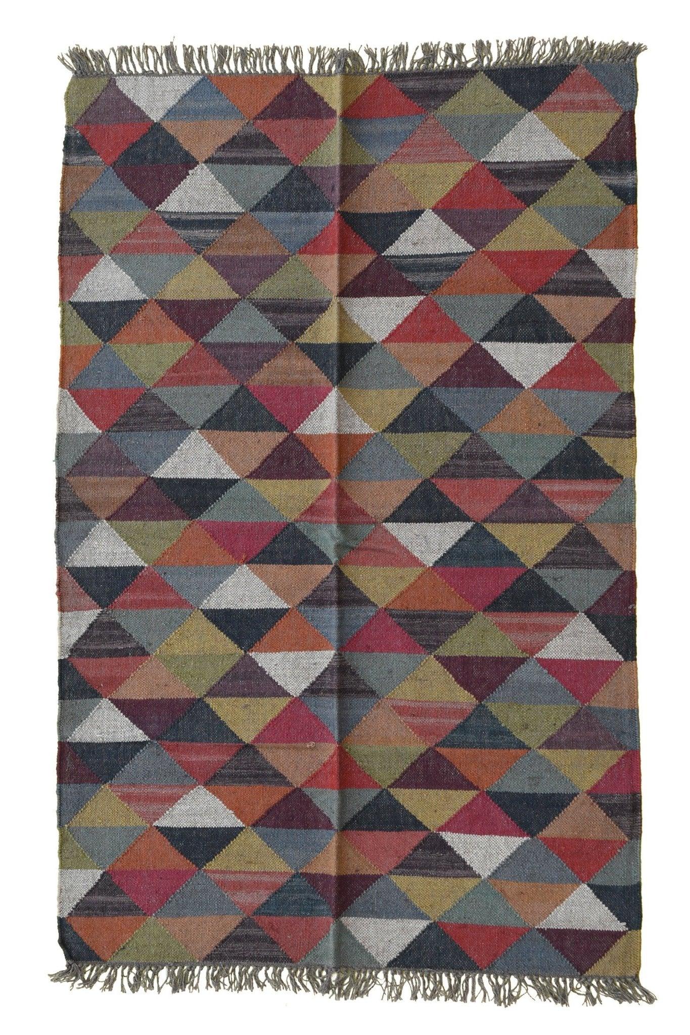 Amelia handwoven kilim rug — multicolour handmade in Jaipur