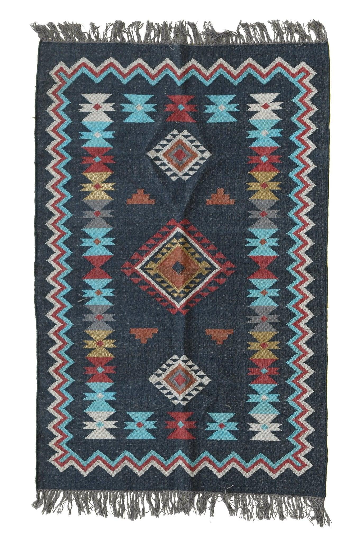 Aubrey handwoven kilim rug — multicolour handmade in Jaipur