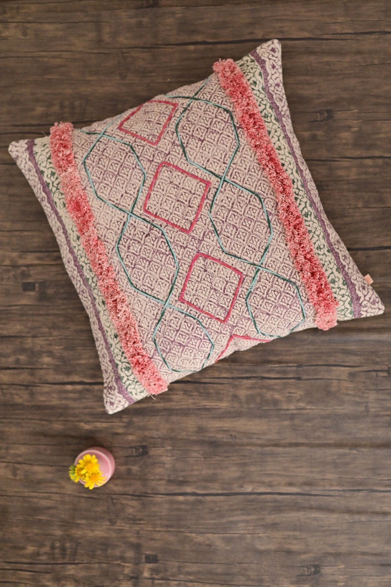 BRUSSEL - SQUARE CUSHION COVER - PINK - ART AVENUE