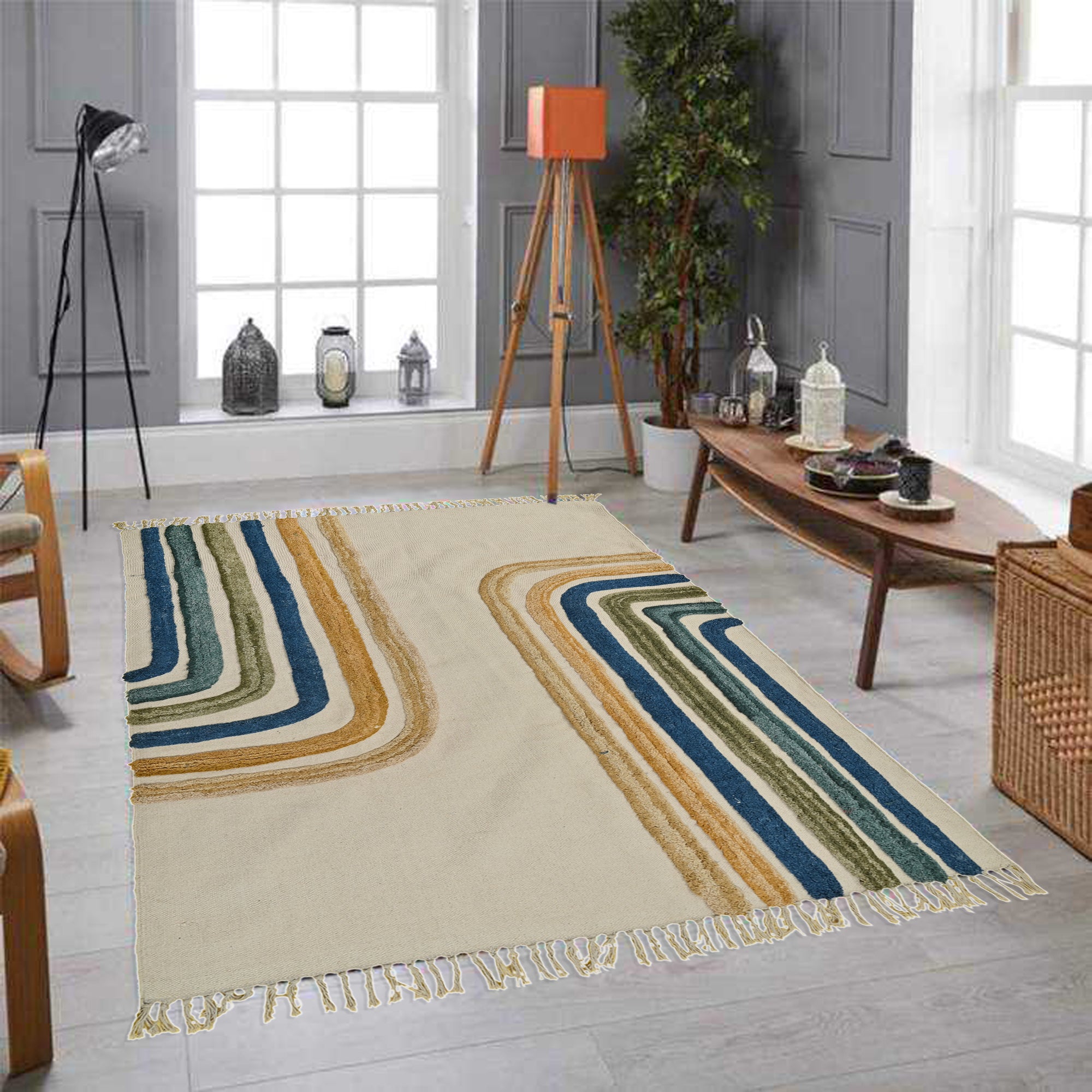 DEPOT HAND EMBROIDERED COTTON RUG - ART AVENUE