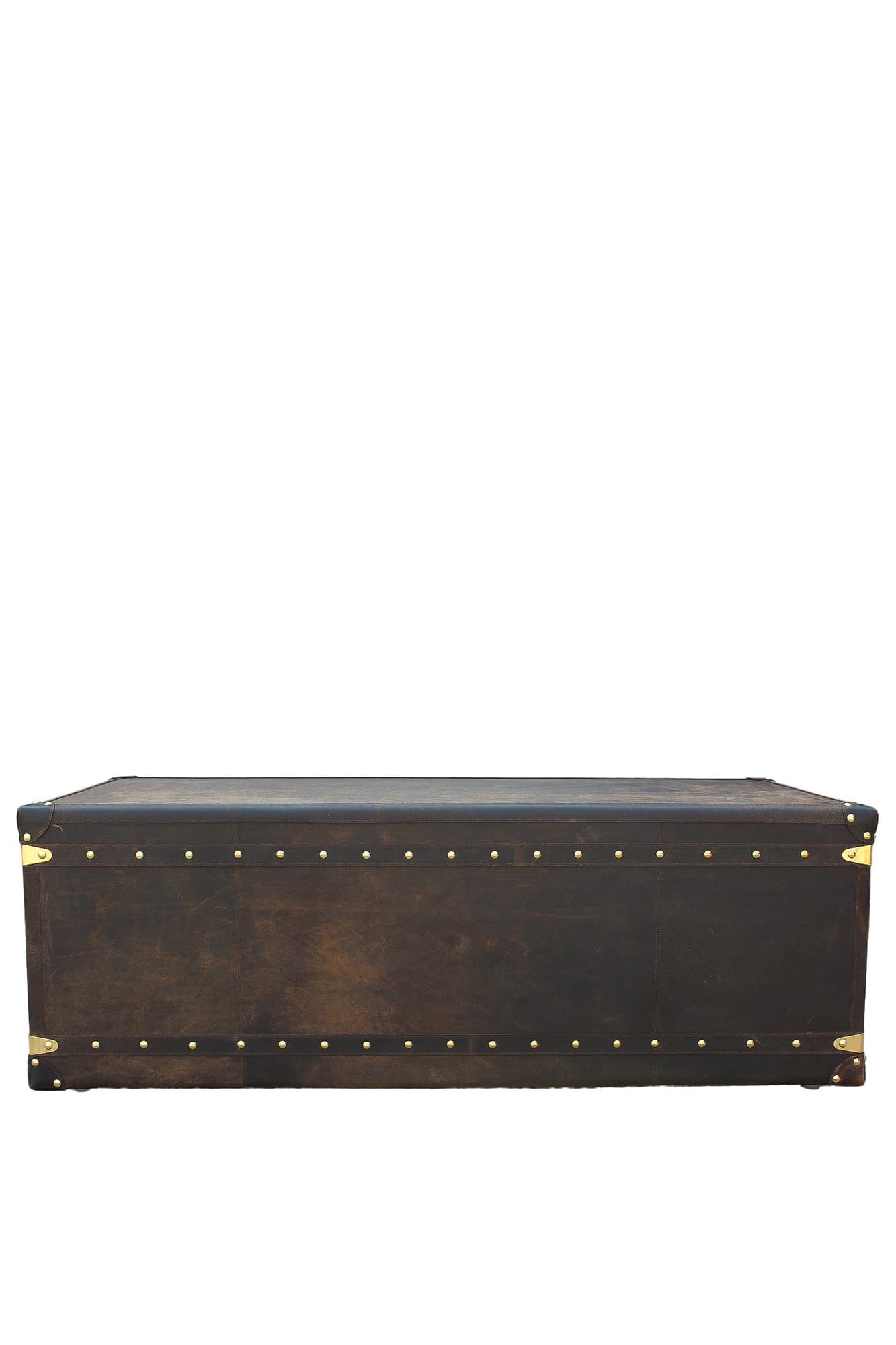 VINTAGE COFFEE TABLE IN LEATHER WITH TWO DRAWERS - ART AVENUE